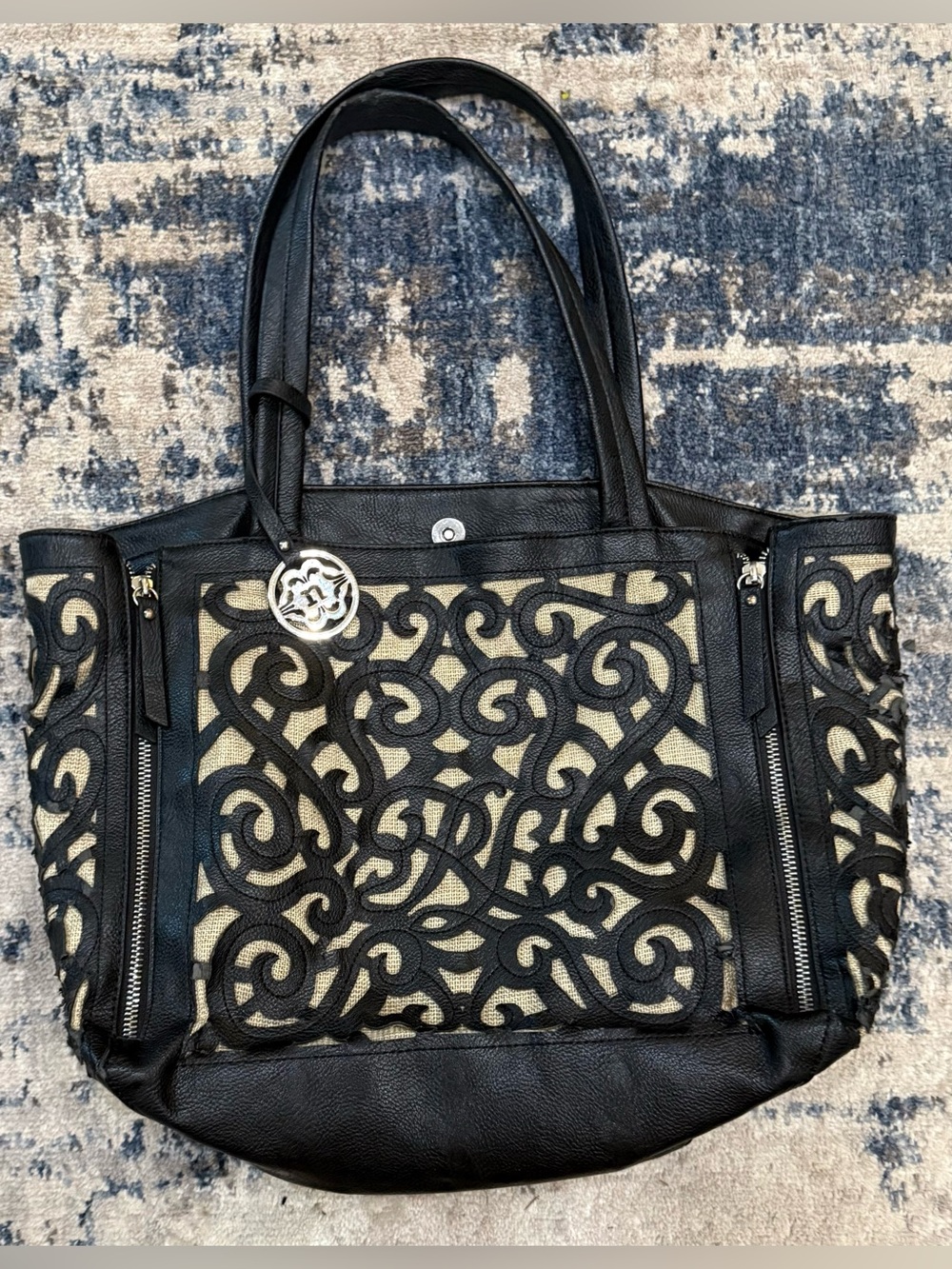 Nicole Lee laser-cut cutout tote bag